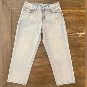 SO Junior’s Jeans 11 / 30 Blue Light Wash High Rise Straight Leg Distressed